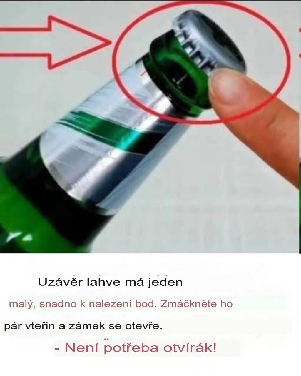 Uzávěr láhve má malý, snadno najítelný bod: trik, který byste měli znát