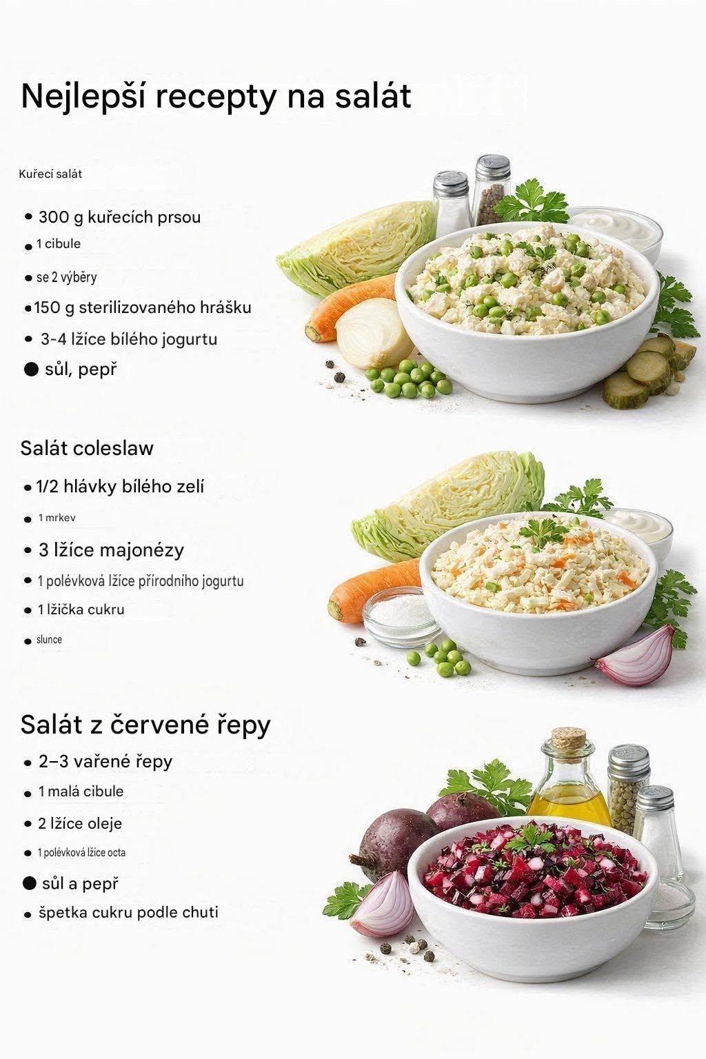 4 nejlepší recepty na lehké studené saláty Recept najdete v komentářích. ❤️ Poslala jsem ho těm, kteří mi poděkovali.