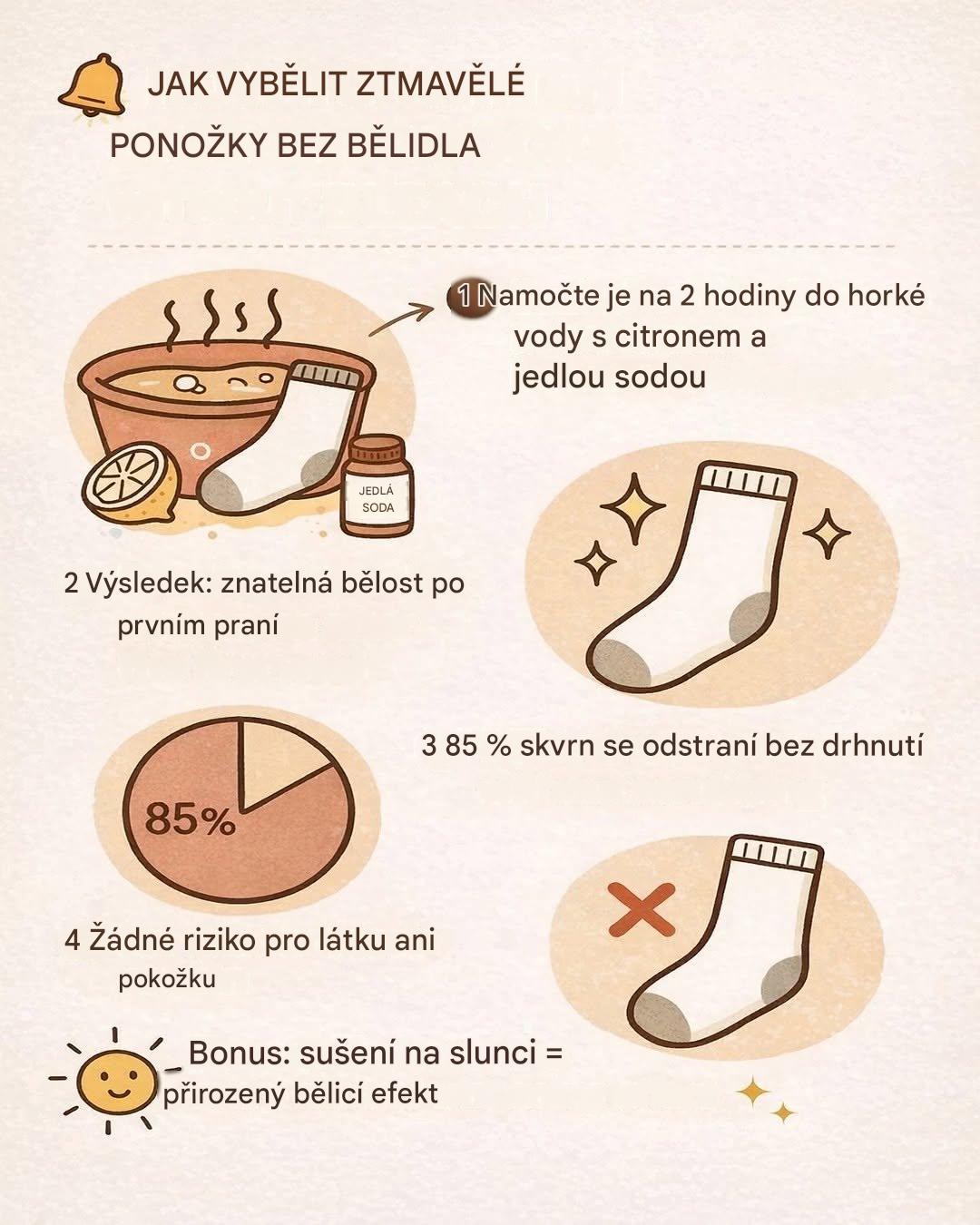 Jak vybělit ztmavené ponožky bez bělidla