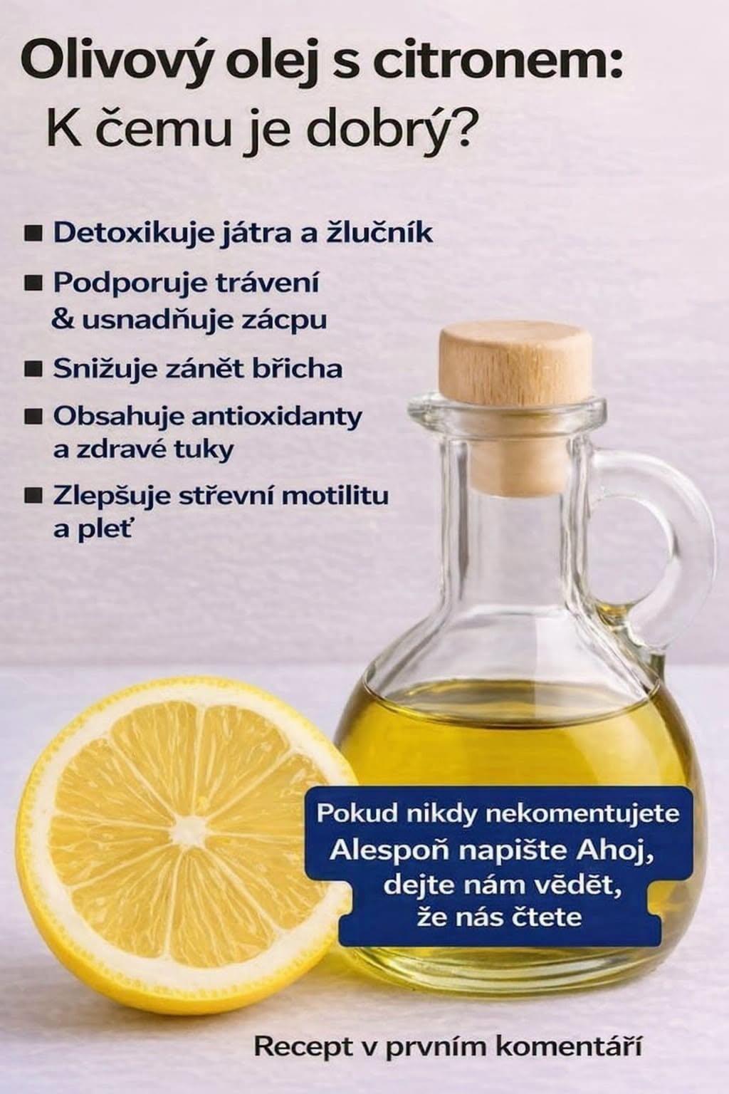 25 zdravotních výhod užívání olivového oleje s citronem každé ráno