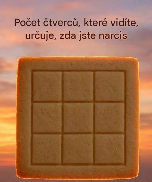 Počet čtverců, které vidíte, určuje, zda jste narcis