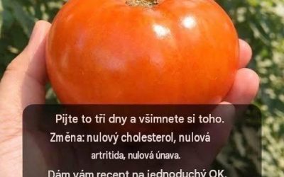 Pijte to tři dny a uvidíte rozdíl: nulový cholesterol, nulová artritida, nulová únava. Dám vám recept na jednoduchý OK.