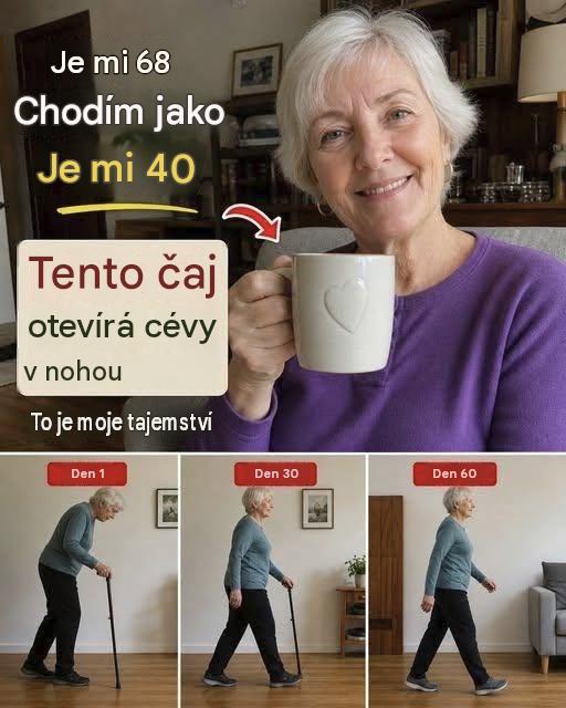 Více než 60 let? Pijte tyto 3 čaje pro obnovu svalů a opět silnou chůzi