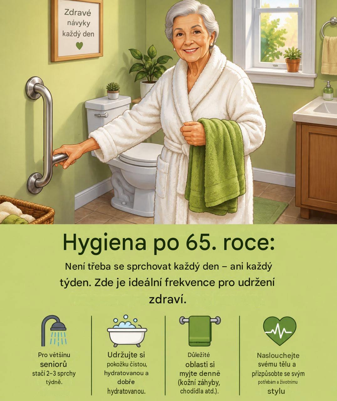 Hygiena po 65 letech: Jak často by se starší lidé měli sprchovat?