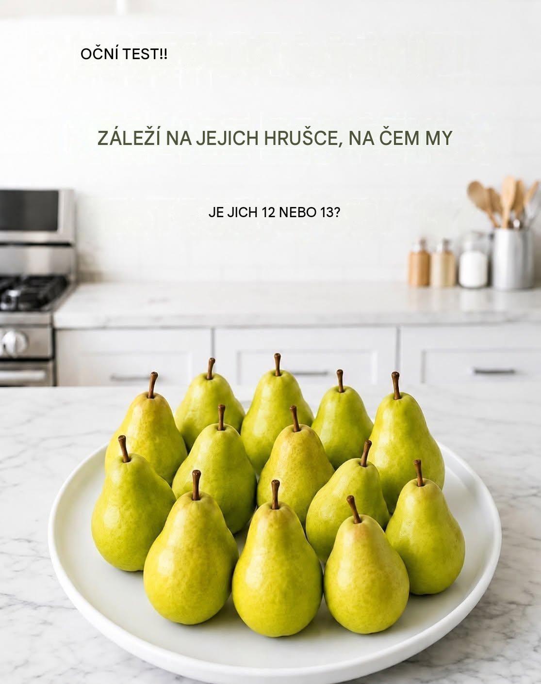 Oční test: Kolik hrušek opravdu vidíte? 12 nebo 13?